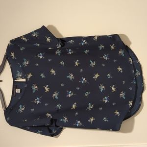 Simply Styled | Navy Blue Blouse with Flowers